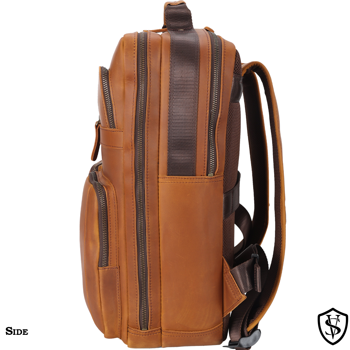 Angelo 17.3" Multi Pockets Vintage Leather Laptop Backpack