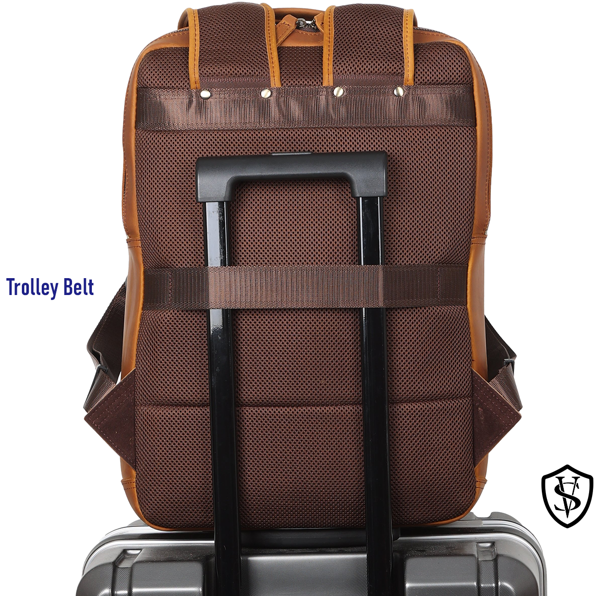 Angelo 17.3" Multi Pockets Vintage Leather Laptop Backpack