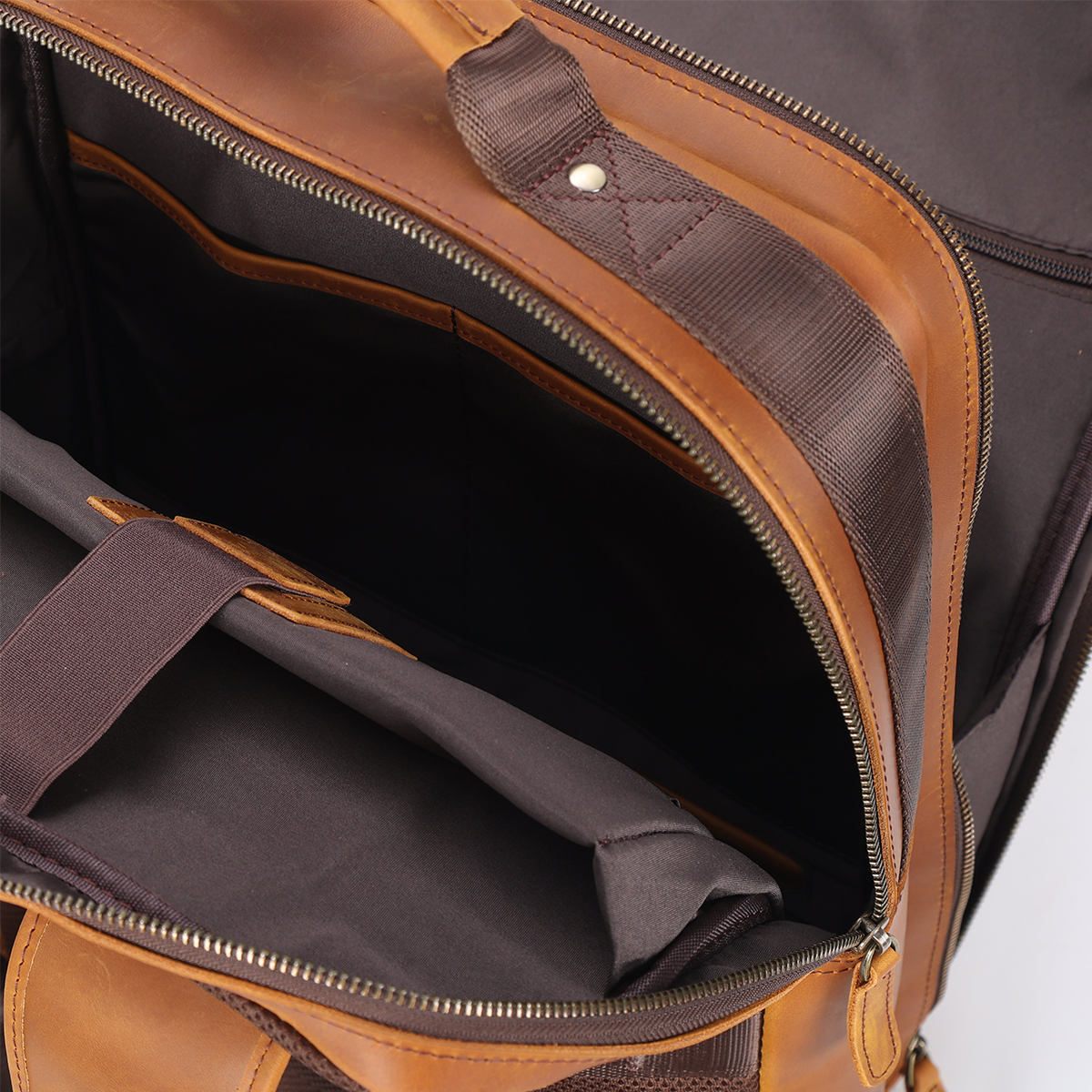 Angelo 17.3" Multi Pockets Vintage Leather Laptop Backpack